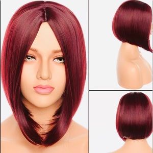 Mix Off Black/DarkRed/Auburn Full Head Thick Bob